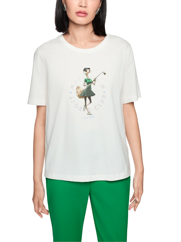 חולצת טישירט בגזרה רחבה, עשויה כותנה אורגנית רכה ונעימה במיוחד. עם שרוולים קצרים, צווארון עגול, והדפס חזיתי בשילוב אבני חן.הרכב: 100% כותנה אורגניתהדוגמנית בגובה 1.79 ולובשת מידה 3 של מארק קיין