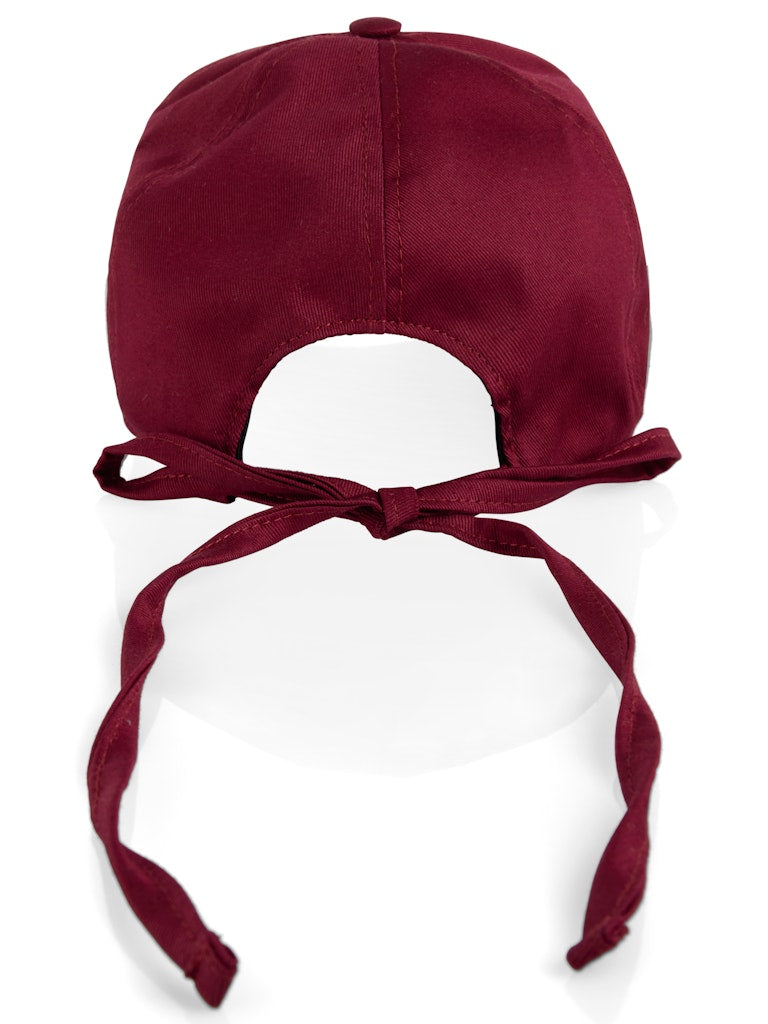 כובע מצחייה עשוי כותנה, עם סרט קשירה אחורי להתאמה אישית.היקף: 57 ס"מהרכב: 100% כותנה 