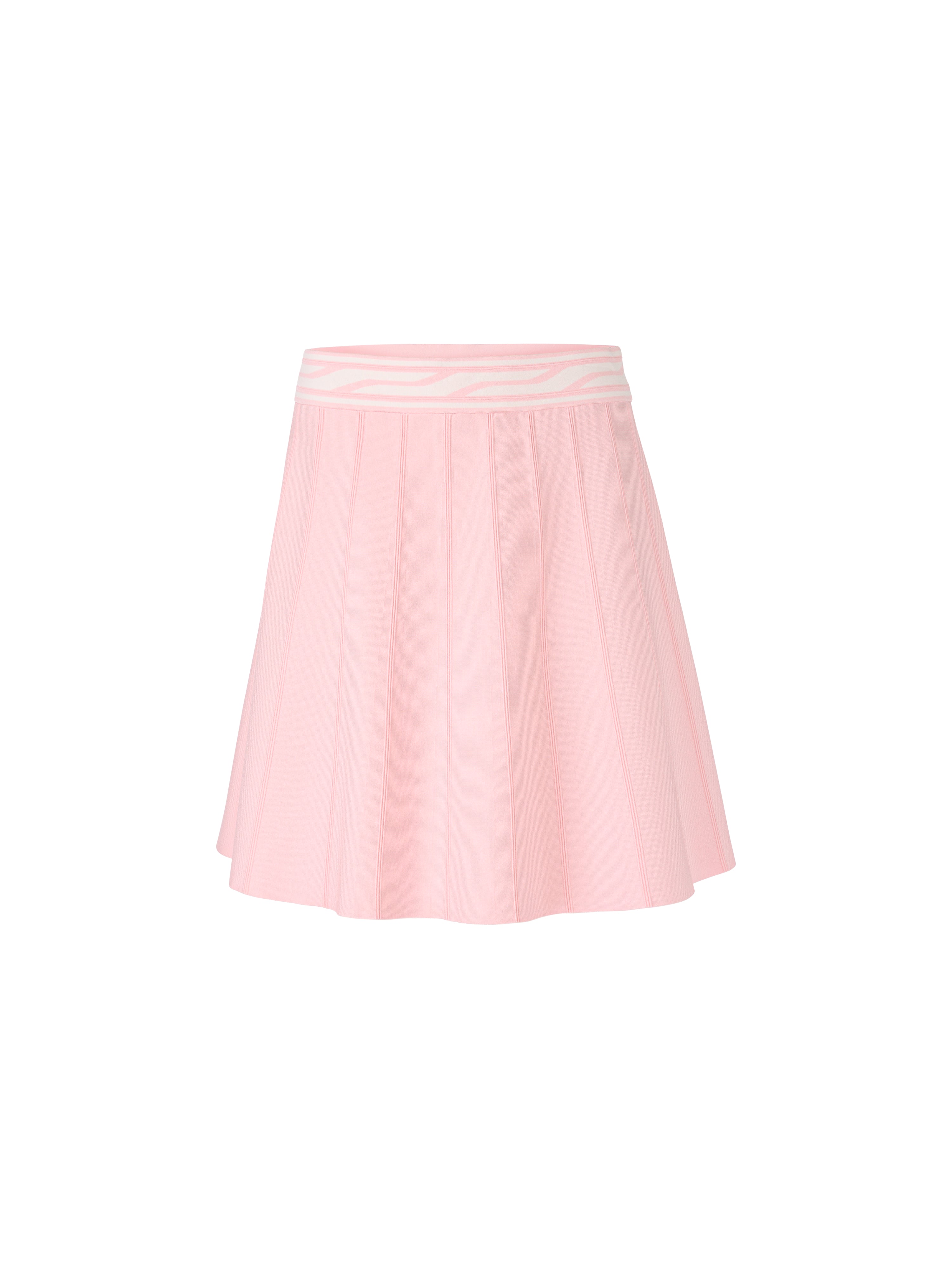 חצאית מיני סרוגה עם רצועת מותן אלסטית לנוחות אופטימלית הרכב: 78% ויסקוזה, 22% פוליאסטרהדוגמנית בגובה 1.79 ולובשת מידה 3 של מארק קיין