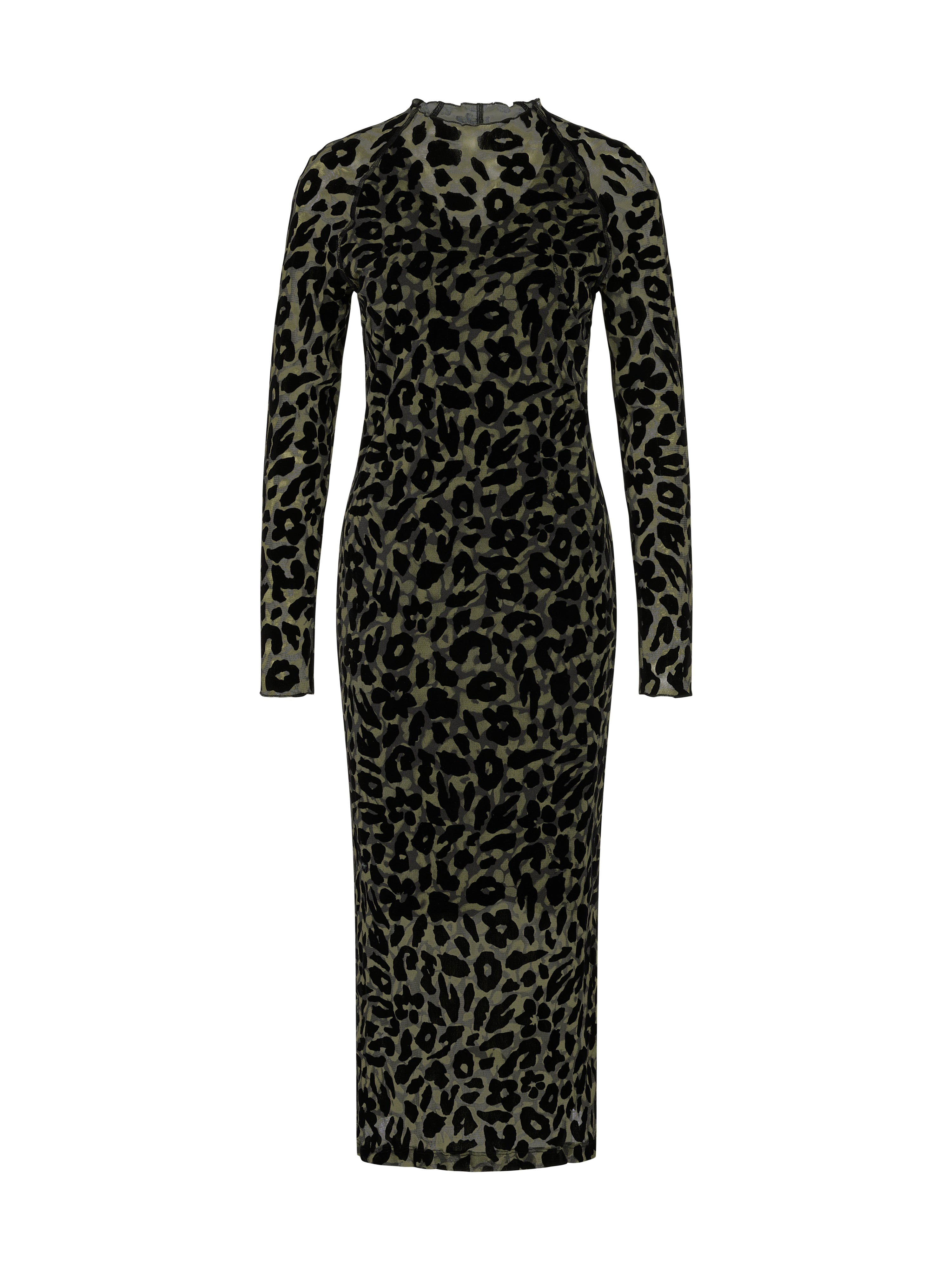 שמלת מקסי בגזרה צמודה עם שרוולי ראגלן ארוכים  הרכב: 54% פוליאמיד, 46% ויסקוזההדוגמנית בגובה 1.79 ולובשת מידה 3 של מארק קיין 