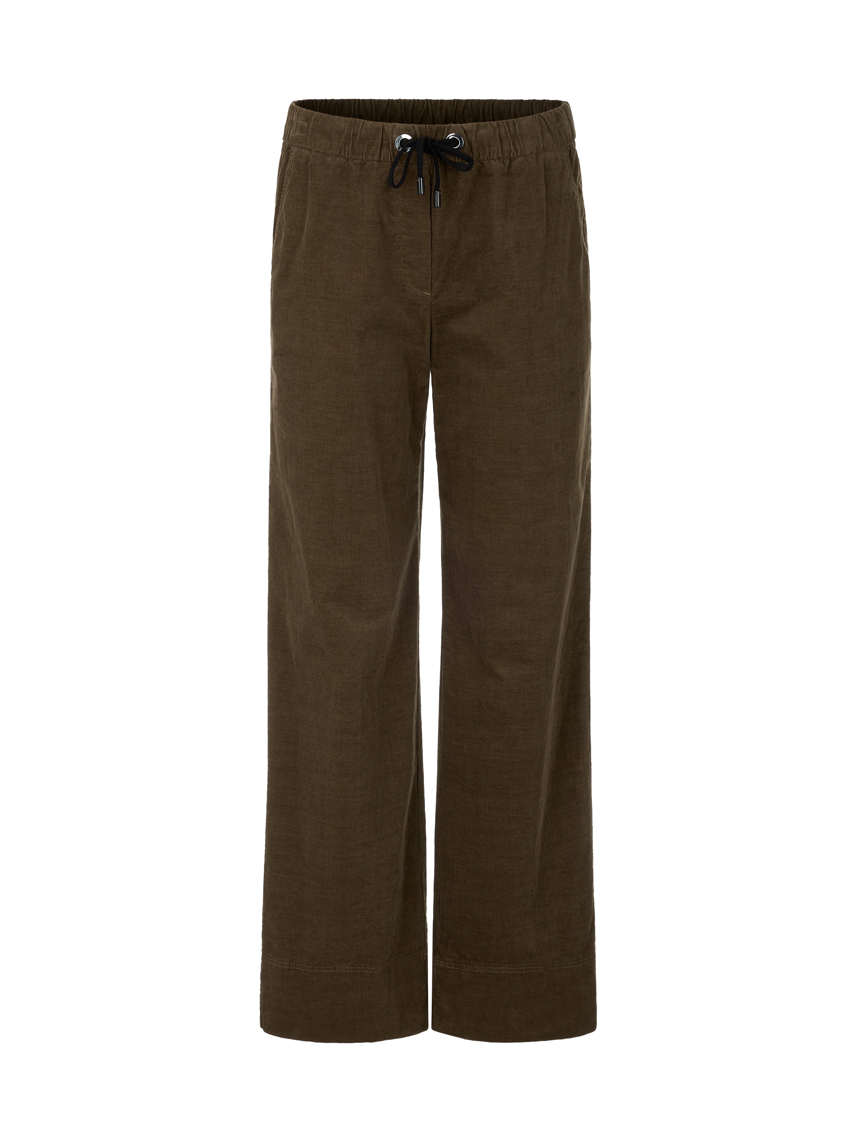 מכנסי קורדרוי קז'ואל עם רצועה אלסטית במותן וכיסים צדדייםהרכב: 98% כותנה, 2% אלסטןהדוגמנית בגובה 1.79 ולובשת מידה 3 של מארק קיין