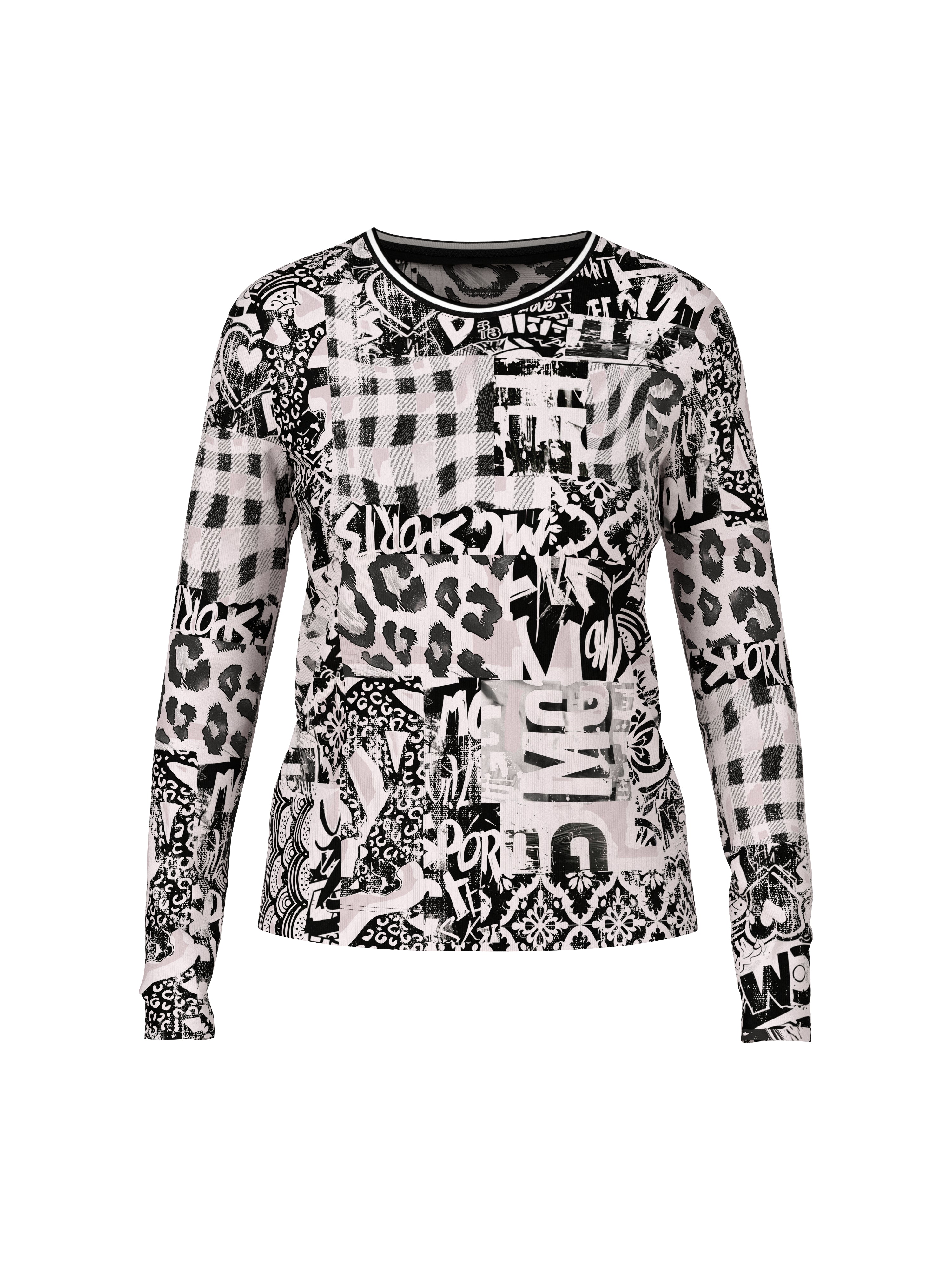 חולצה בגזרה צמודה עם הדפס גרפיהרכב: 94% כותנה, 6% אלסטןהדוגמנית בגובה 1.79 ולובשת מידה 3 של מארק קיין