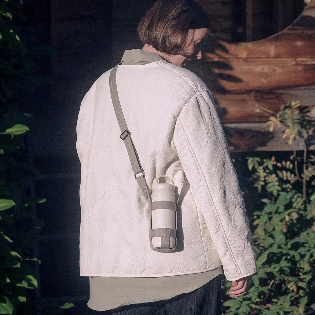 רצועת נשיאה מתכווננת לבקבוקיםהרכב: פוליאסטר; אבזם: נחושתאורך: 75 מ"מהרצועה מותאמת לבקבוקי KINTO TUMBLER בלבד