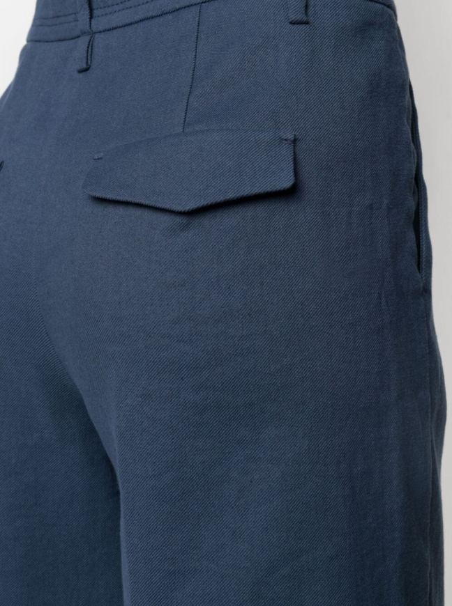 מכנסי ברמודה מחויטים באורך ברך ב-2 צבעים כחול / לבן