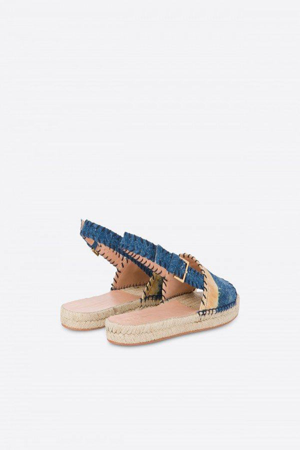 נעלי אספדריל עם הדפס טאי דאי, רצועת קשירה בחלק האחוריהרכב: 100% כותנה; סוליה: 100% קש