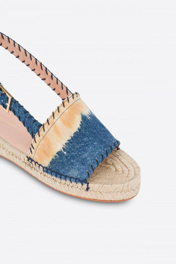 נעלי אספדריל עם הדפס טאי דאי, רצועת קשירה בחלק האחוריהרכב: 100% כותנה; סוליה: 100% קש