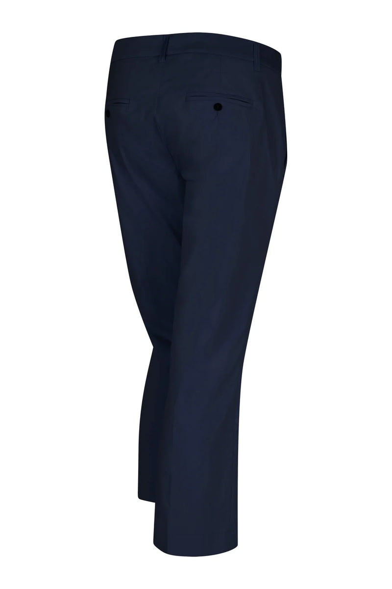 מכנסיים בשילוב כותנה רגל ישרה אורך 7/8 קיים בליים / כחול כהה