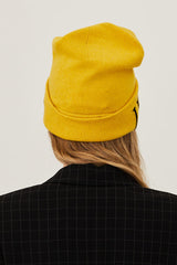 כובעי צמר בשילוב קשמיר קיים בורוד / צהוב / שחור